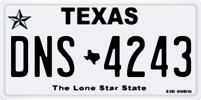 TX license plate DNS4243