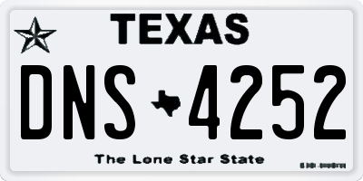 TX license plate DNS4252