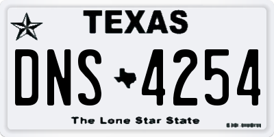 TX license plate DNS4254