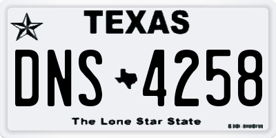 TX license plate DNS4258