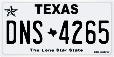 TX license plate DNS4265
