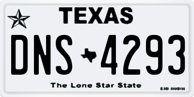 TX license plate DNS4293