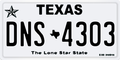 TX license plate DNS4303