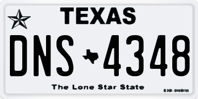 TX license plate DNS4348