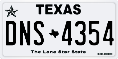 TX license plate DNS4354