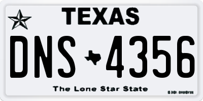TX license plate DNS4356