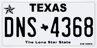 TX license plate DNS4368
