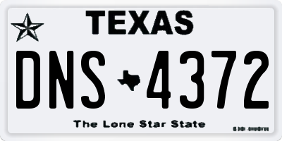 TX license plate DNS4372