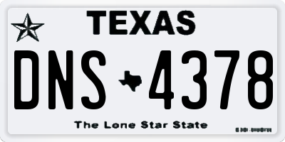 TX license plate DNS4378