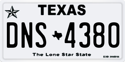 TX license plate DNS4380