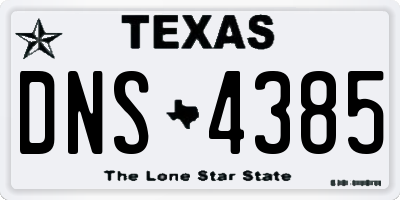 TX license plate DNS4385