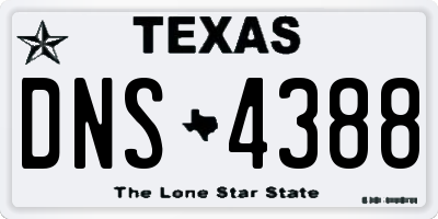 TX license plate DNS4388