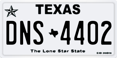TX license plate DNS4402