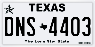 TX license plate DNS4403