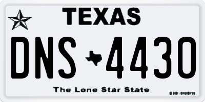 TX license plate DNS4430
