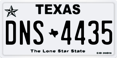 TX license plate DNS4435
