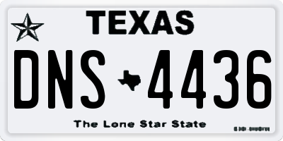 TX license plate DNS4436
