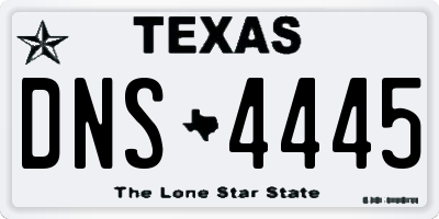 TX license plate DNS4445
