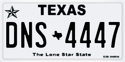 TX license plate DNS4447