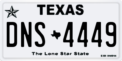 TX license plate DNS4449