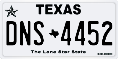 TX license plate DNS4452