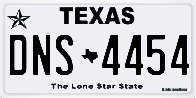 TX license plate DNS4454