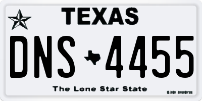 TX license plate DNS4455