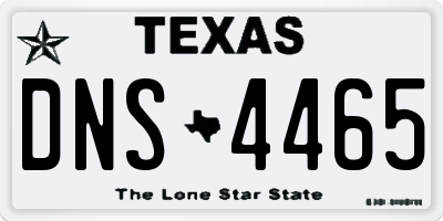 TX license plate DNS4465
