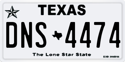 TX license plate DNS4474
