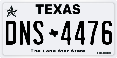 TX license plate DNS4476