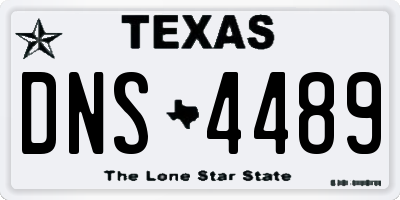 TX license plate DNS4489
