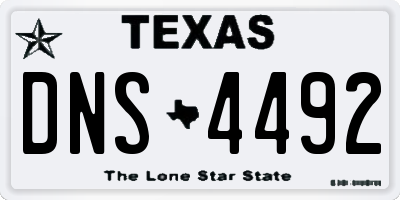 TX license plate DNS4492