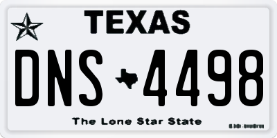 TX license plate DNS4498