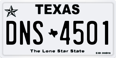 TX license plate DNS4501