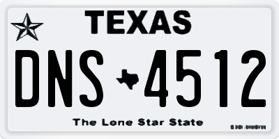 TX license plate DNS4512