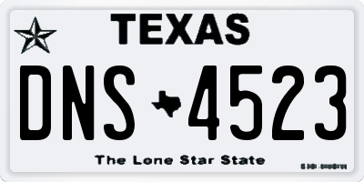 TX license plate DNS4523