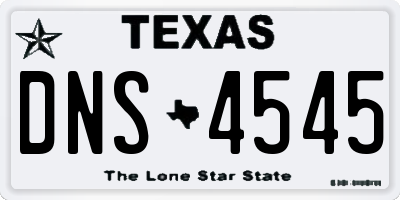 TX license plate DNS4545