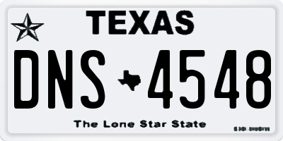 TX license plate DNS4548