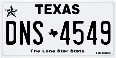 TX license plate DNS4549