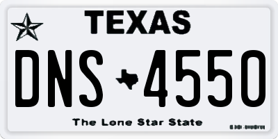 TX license plate DNS4550