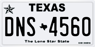TX license plate DNS4560