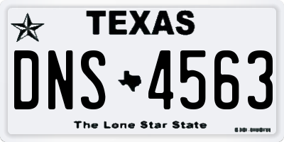 TX license plate DNS4563