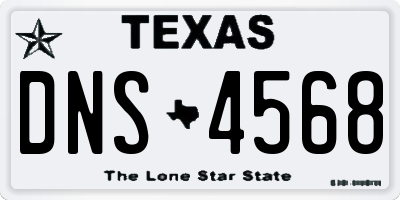 TX license plate DNS4568