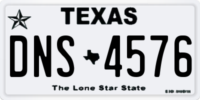 TX license plate DNS4576