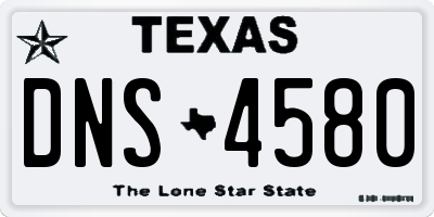 TX license plate DNS4580