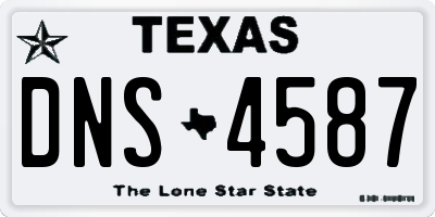 TX license plate DNS4587