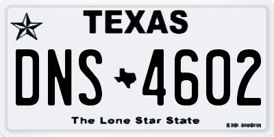 TX license plate DNS4602