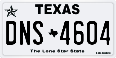 TX license plate DNS4604