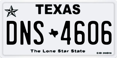 TX license plate DNS4606