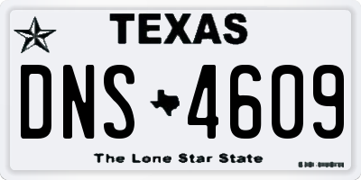 TX license plate DNS4609